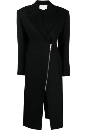 GENNY Notched-collar zip-up coat