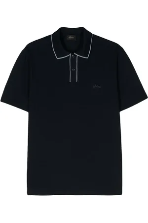 BRIONI Logo-embroidered cotton polo shirt