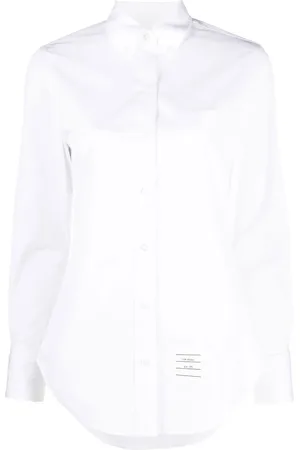 Thom Browne Logo-patch long-sleeved shirt