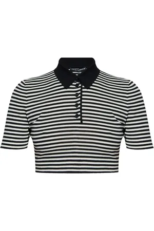 Dolce & Gabbana Striped cropped polo shirt
