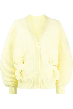 JNBY Balloon-sleeve ribbed cardigan