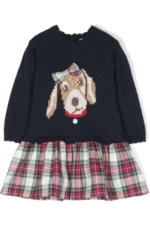 PATACHOU Tartan-check detail dress