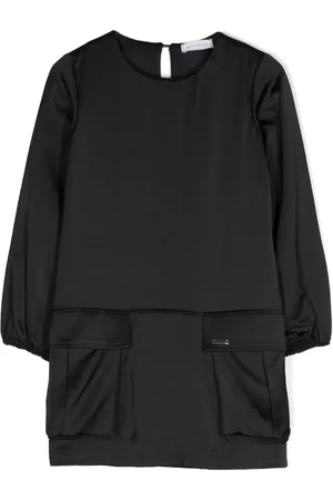 MONNALISA Logo-plaque satin dress