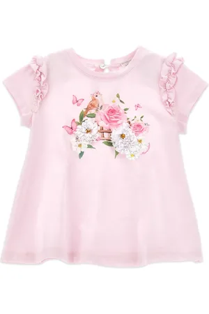 MONNALISA Floral-print cotton T-shirt