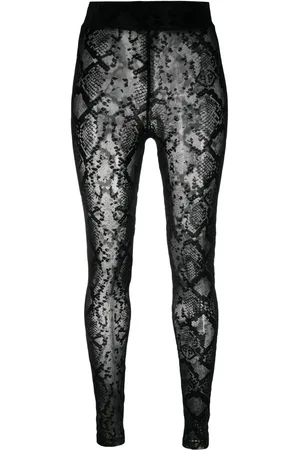 Philipp Plein Logo-embroidered high-waisted leggings