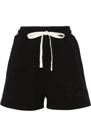 Palm Angels Logo-embroidered cotton track shorts