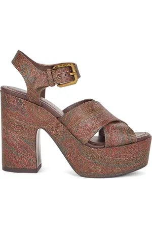Etro 100mm paisley platform sandals