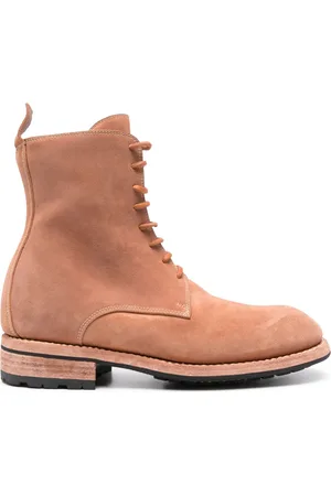 GUIDI Leather lace-up combat boots