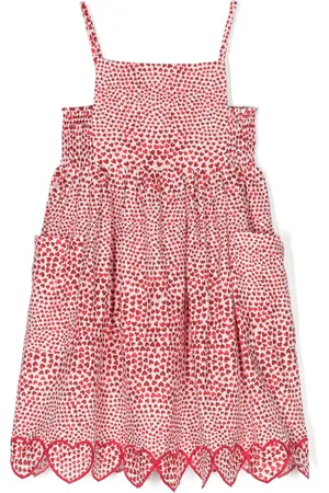 Stella McCartney Heart-print cotton midi dress