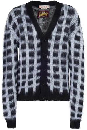 Marni Checked mohair-blend cardigan