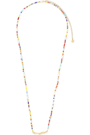 Sporty & Rich Logo-lettering bead necklace