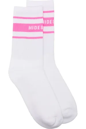 HIDE&JACK Ribbed logo-stripe socks