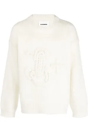 Jil Sander Monogram-embroidered mohair-blend jumper