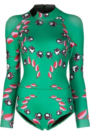 Cynthia Rowley Vine Floral high-cut swimsuit