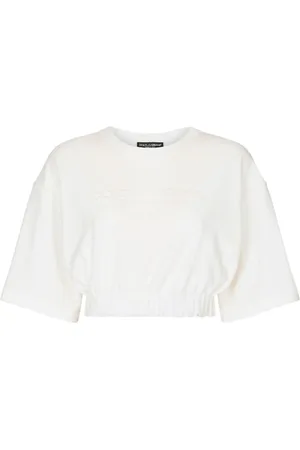 Dolce & Gabbana Elasticated-waistband cotton-blend T-shirt