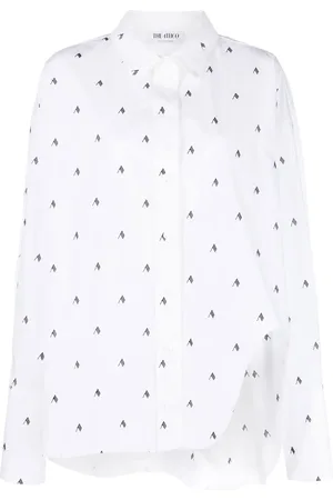 The Attico Diana oversized logo-print shirt
