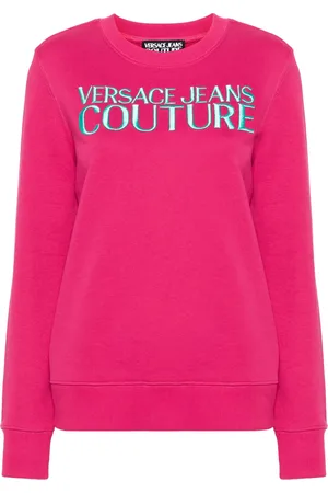 VERSACE Logo-embroidered cotton sweatshirt