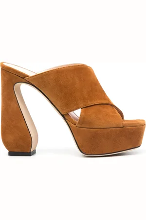 SI ROSSI Criss-cross platform suede sandals