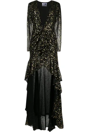 The Attico Star-print plunge-neck dress