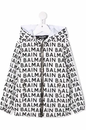 Balmain Logo-print hooded zip-up jacket