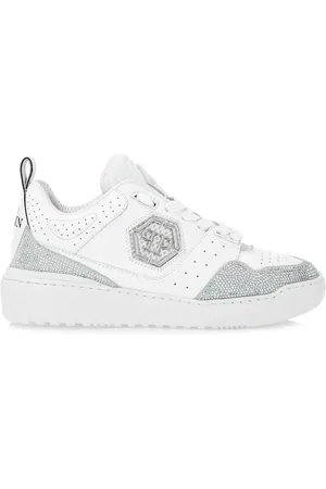 Philipp Plein Crystal-embellished leather sneakers