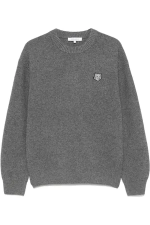 Maison Kitsuné Bold Fox Head-patch ribbed sweater