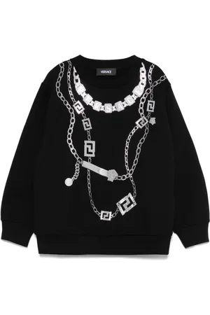VERSACE Loghi necklace-print sweatshirt