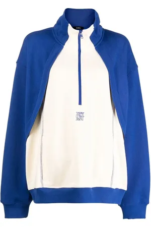 GOEN.J Contrast-paneled half-zip sweatshirt