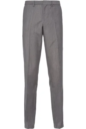 Prada Triangle-logo mohair-wool trousers