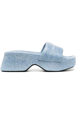 Alexander Wang Float denim-print slides