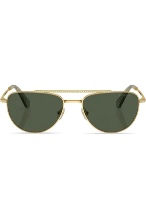 Swarovski Pav?? crystal-embellished pilot-frame sunglasses