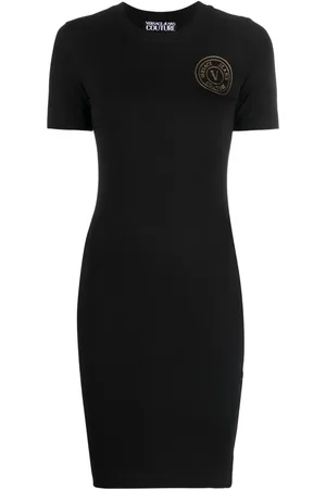 VERSACE V-Emblem print T-shirt dress