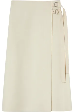 Jil Sander Wrap-design wool midi skirt