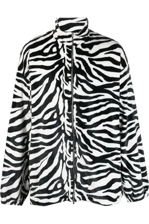 Vetements Zebra-pattern zip-fastening coat