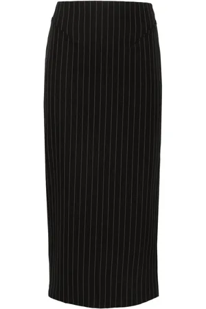 Patrizia Pepe Ruched pinstriped pencil skirt