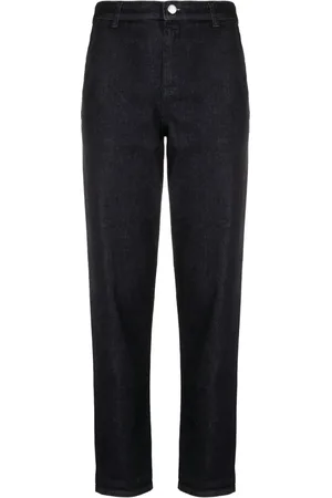 Emporio Armani Logo-embroidered tapered-leg jeans