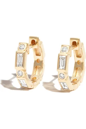 Sydney Evan 14kt yellow diamond huggie earrings