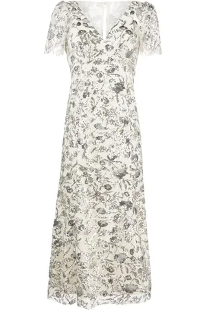 Self-Portrait Sequin-embellished tulle midi dress