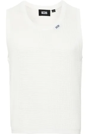 GCDS Waffle-knit sleeveless jumper