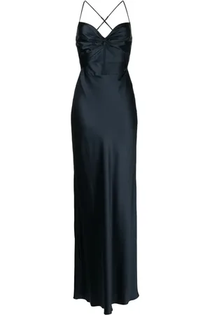 Michelle Mason Twisted-bodice silk gown