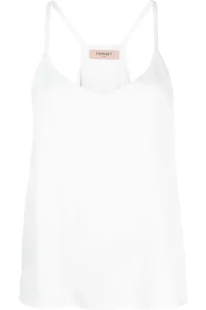 Twin-Set Satin-finish V-neck tank top