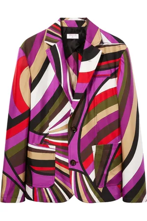 Puccini Abstract-print silk blazer