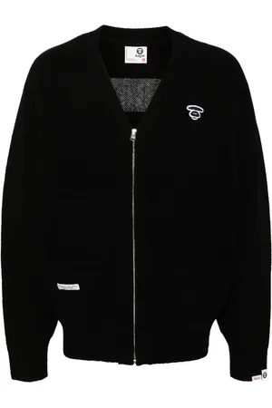 A Bathing Ape Moonface logo cardigan