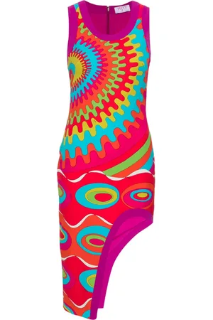 Puccini Bersaglio-print asymmetric dress