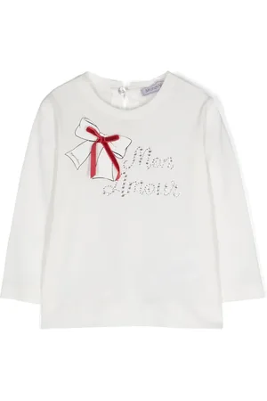 MONNALISA Rhinestone-embellished cotton T-shirt