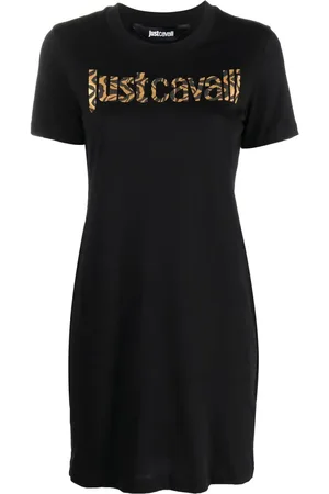 Roberto Cavalli Animal-print logo T-shirt dress