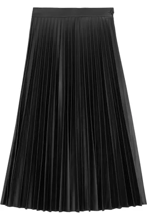 Maison Margiela Pleated faux-leather midi skirt
