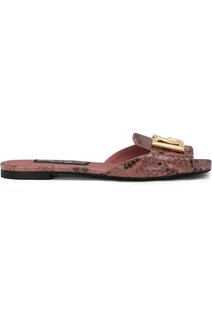 Dolce & Gabbana DG-plaque leather slides