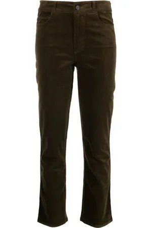 Paige Logo-patch corduroy slim-fit trousers