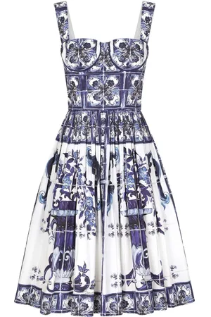 Dolce & Gabbana Majolica-print corset midi dress